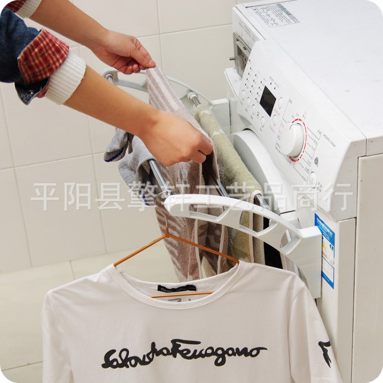 創意磁鐵吸附式洗衣機晾衣架免釘掛衣物架浴室洗衣機置物架