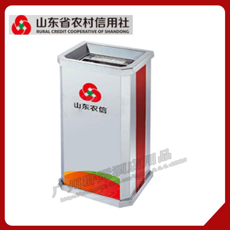 廣州廠家定制山東農(nóng)信銀行垃圾桶 不銹鋼銀行大廳柜臺果皮箱