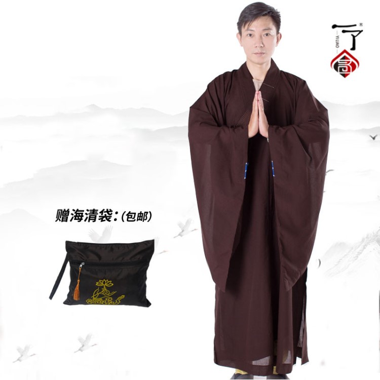 一了品牌佛教用品 臺(tái)灣多麗絲臺(tái)麻海青 居士服僧服 廠家直銷批發(fā)