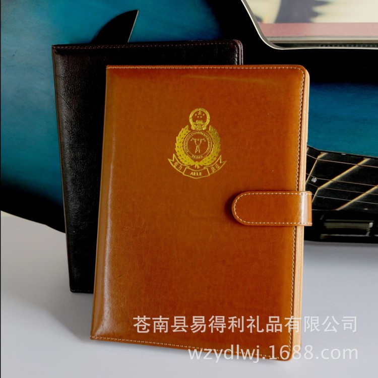 定制電網帶扣皮質記事本 商務辦公筆記本 文具 日記本子厚