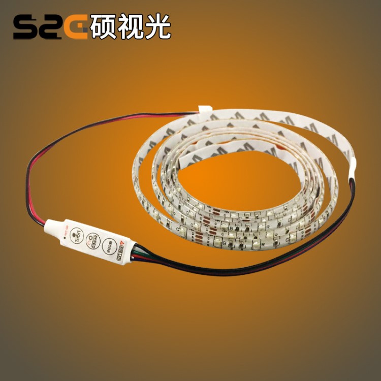 led發光圓球形燈帶 12V 60燈 3528RGB 七彩跑馬 電競桌燈條