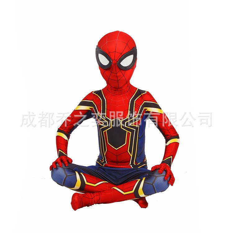 蜘蛛俠服裝 兒童cosplay藍鋼鐵蜘蛛俠演出服裝萬圣節蜘蛛俠扮演