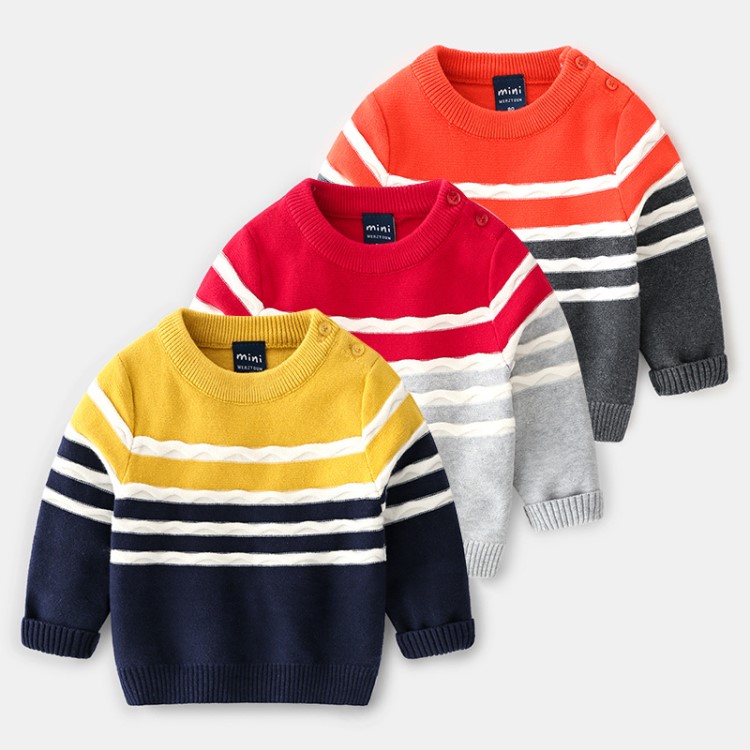katoofely2019秋季新款童装男童儿童精品拼色小童毛衣批发