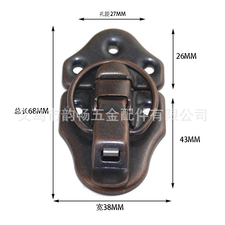 68*38MM仿古鴨嘴扣工具箱扣鐵皮箱扣木箱盒子箱扣包裝五金鎖扣