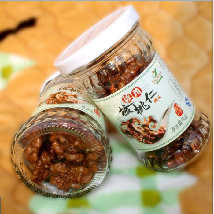 河北特產 堅果 休閑食品宜維爾琥珀核桃仁60g/瓶 6瓶包郵代發微供