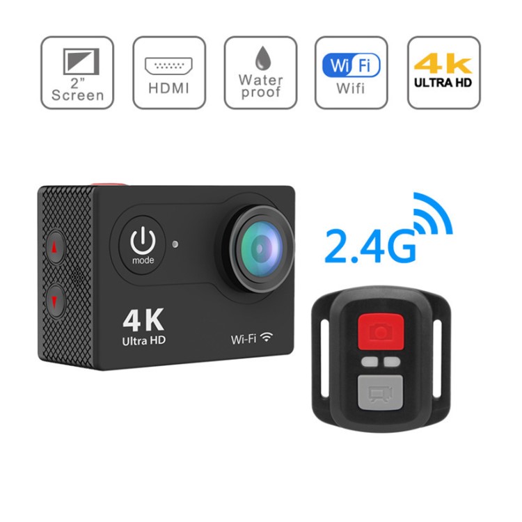4K運動攝像機 2.4G遙控水下相機WiFi防水DV H9運動相機騎行記錄儀