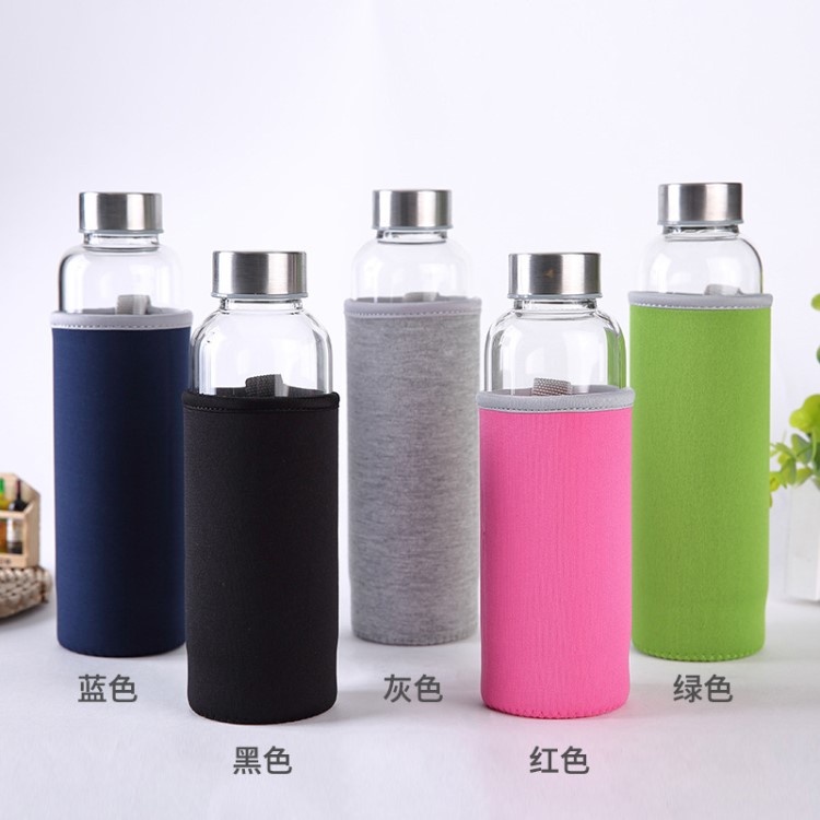 批發帶濾網透明高硼硅玻璃杯戶外便攜水杯子廣告禮品定制杯