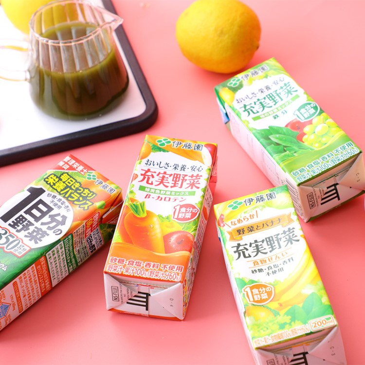 日本伊藤園野菜汁蔬菜汁充実野菜4種口味200ml夏季飲品 行貨