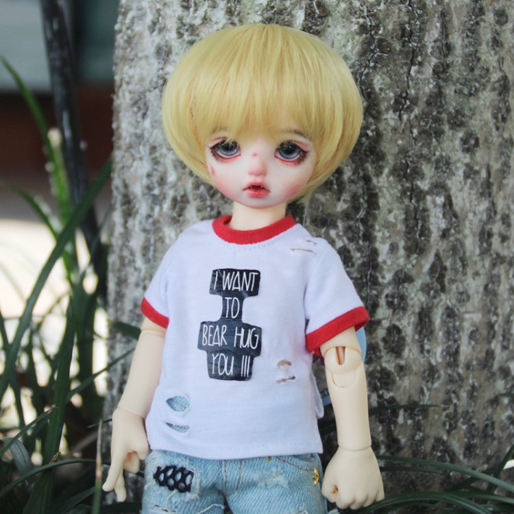 bjd sd娃娃男娃假發(fā)高溫絲頭發(fā)短發(fā) 學生頭短發(fā)三四六八分可定做