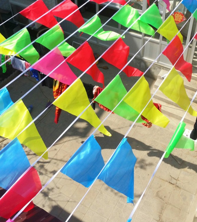 节日活动三角旗婚庆婚礼串旗 开业小彩旗 幼儿园道路警示旗子批发