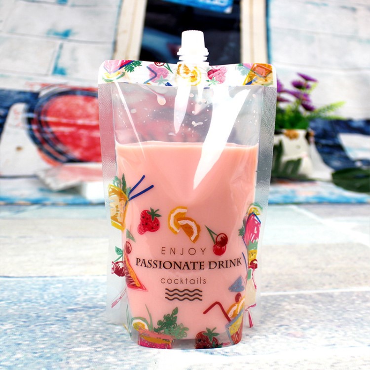 豆?jié){袋吸嘴自立袋380ml飲料果汁袋奶茶中藥液體密封包裝袋批發(fā)