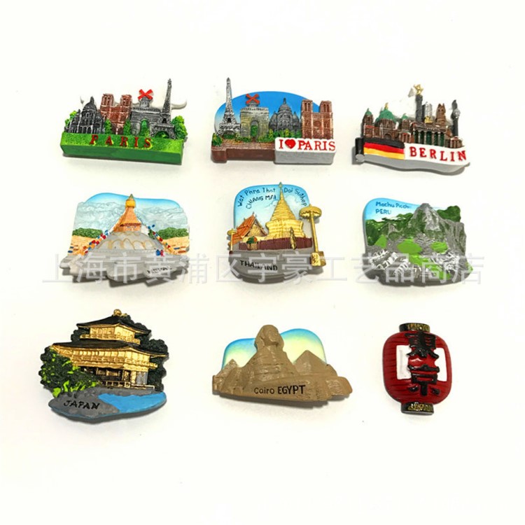 外貿冰箱貼磁法國巴黎德國柏林尼泊爾泰國秘魯埃及日本金閣寺批發