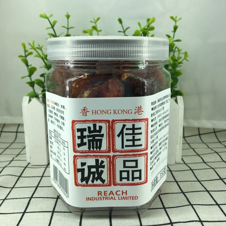 批发香港零食 娜蔓妮 瑞佳诚品 开心梅蜜饯350g*15瓶/箱