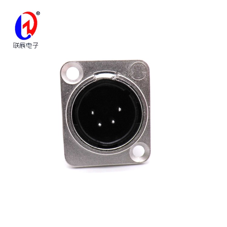 聯展電子供應 XLR卡儂座CT4-15白色連接器音箱插座金屬方形卡儂座