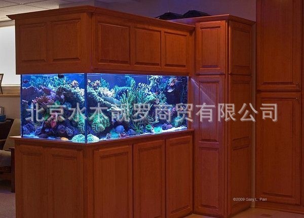 定做別墅屏風(fēng)海水造景實木魚缸生態(tài)魚缸2米水族箱定制