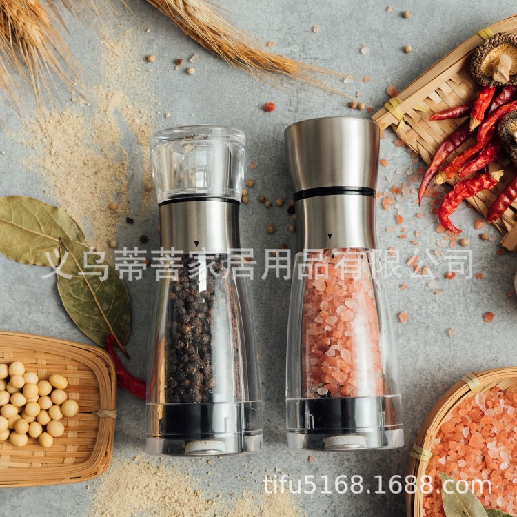 亚马逊 手动胡椒磨 亚克力研磨器 手动胡椒研磨器 研磨器套装