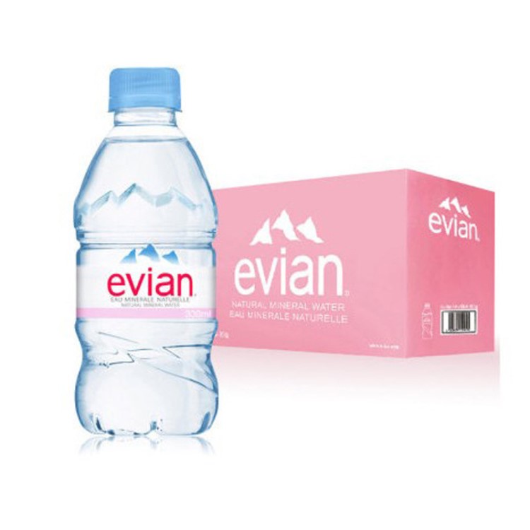 Evian法國原裝依云天然礦泉水330ml*24瓶裝整箱依云水小瓶