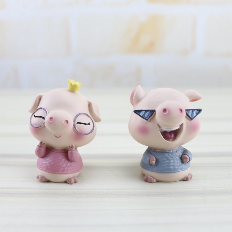 2363-2酷樂豬樹脂小擺件 創意精品車飾工藝裝飾個性造型生日禮物