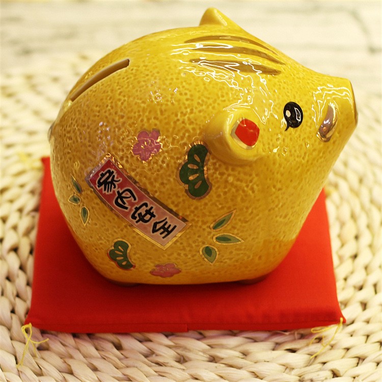 樂喵  金豬 陶瓷豬 招財豬工藝品擺件禮品贈品小豬 存錢罐 SW468