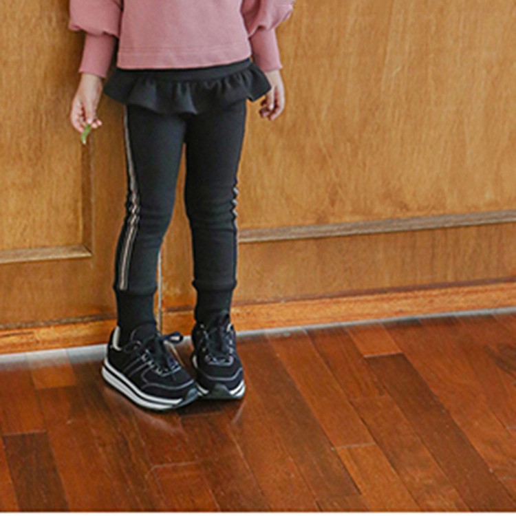 外貿貨源女童中大童秋冬款加絨彈力中腰打底裙褲寶寶外褲裙褲