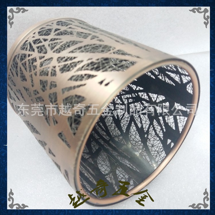 蝕刻金屬燈罩 鏤空仿古燭臺(tái)擺件 金屬鏤空雕花蠟燭臺(tái)罩