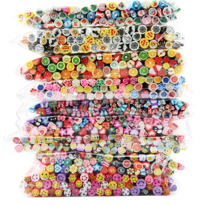 跨境手工DIY 指甲油美甲飾品批發 5mm軟陶條10款可選