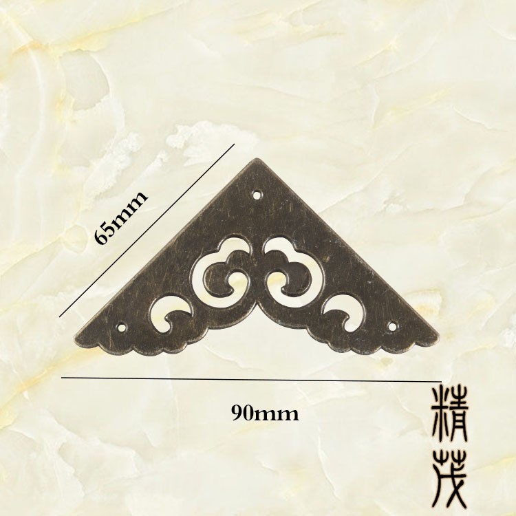 65MM邊長仿古中式家具包角明清鋅合金角碼樟木箱角祥云圖案包角