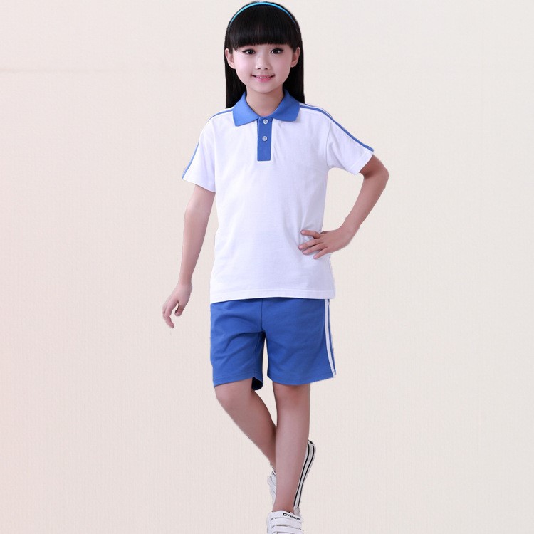 深圳小學(xué)生校服定做 中學(xué)生校服運動套裝 夏裝女童夏季短袖+短褲