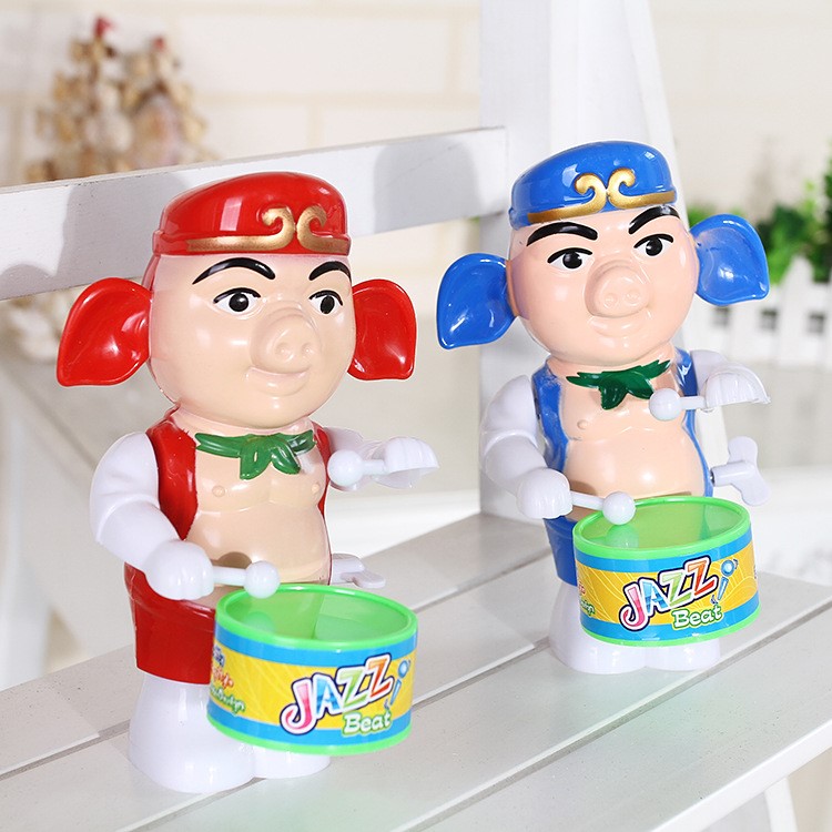 新款上鏈豬八戒打鼓發(fā)條敲鼓兒童上鏈玩具禮品贈(zèng)品