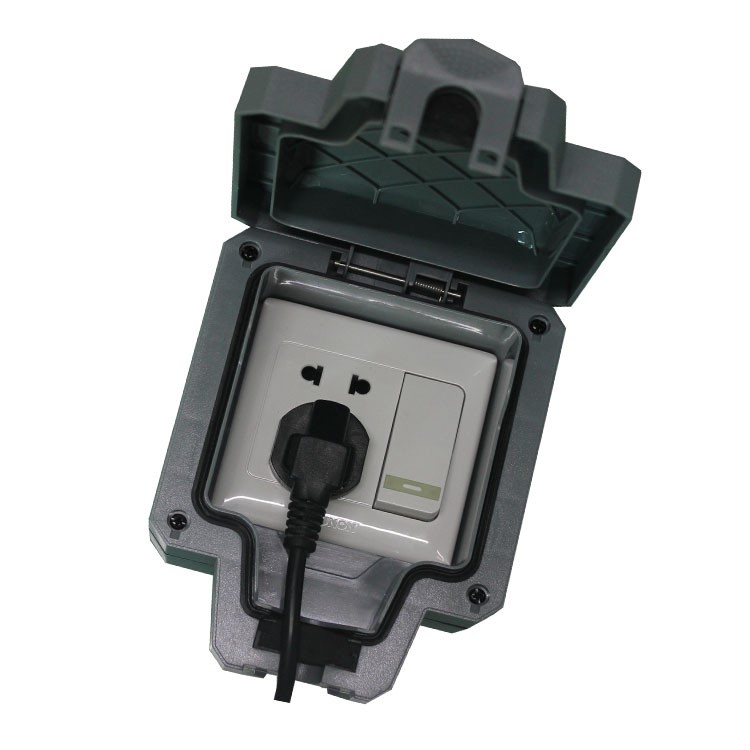 IP66中式五孔帶開關防水插座室外衛生間 防濺防水防塵插座廠家直