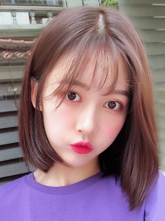 假发女短发圆脸真发全真人发丝内扣锁骨发女网红中长发全头套式