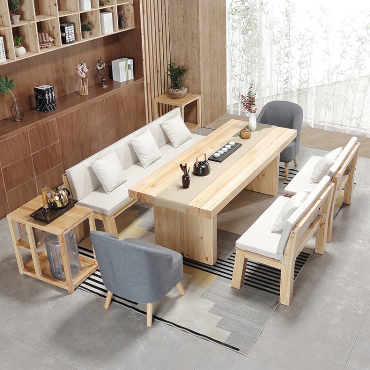 田园风全实木家具成套餐桌家用简约饭桌实木沙发椅凳禅意批发定制