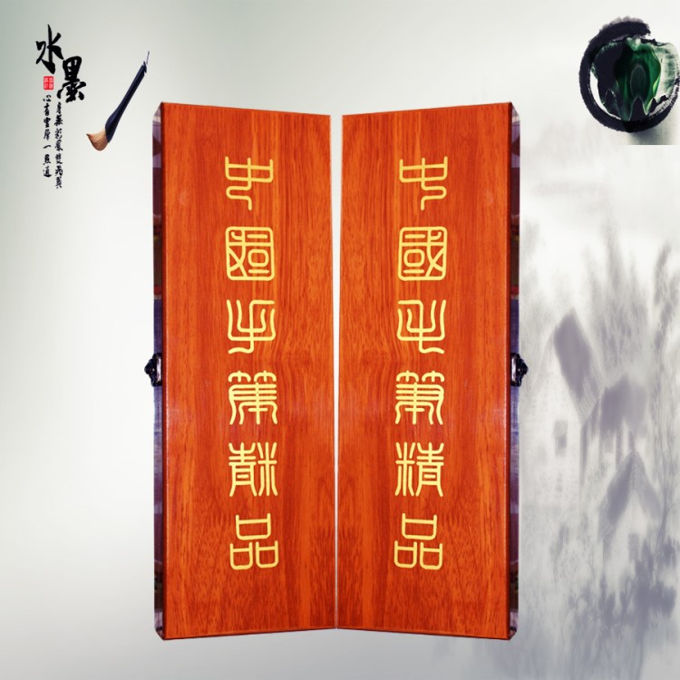 工藝禮品 實(shí)木毛筆盒 大號(hào)三支套裝木盒 書(shū)法用品批發(fā)