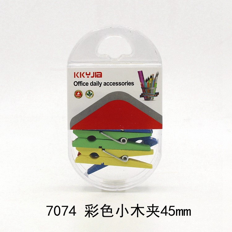 7074 彩色木夾45mm 懸掛DIY手工裝飾小木夾 日用文具配件集中生產(chǎn)