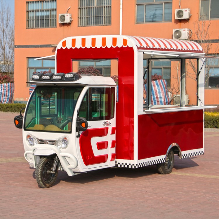 小吃車(chē)多功能快餐車(chē)電動(dòng)三輪推車(chē)擺攤早餐流動(dòng)燒烤美食車(chē)商用定制