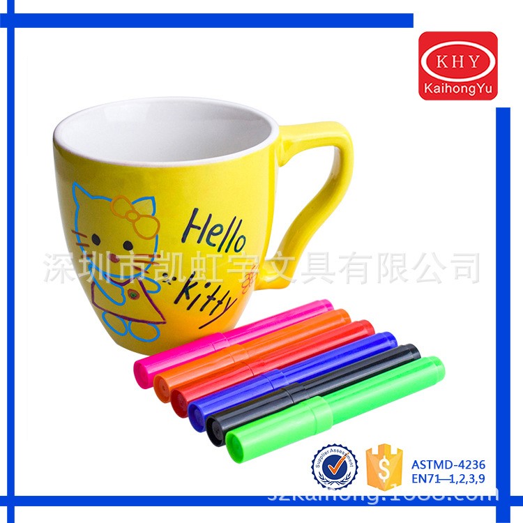 凱虹宇定制彩色陶瓷筆DIY玻璃水杯工藝陶瓷筆Ceramic marker