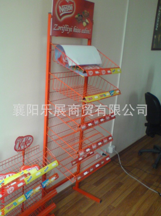 定做巧克力食品架 餅干展示架 方便面展示架 食用油展示架廠