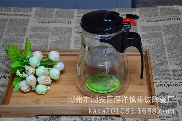 批發(fā)茶道杯飄逸杯中華玲瓏杯印LOGO禮品玻璃杯600ml