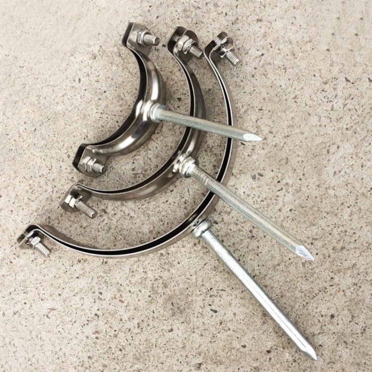 厂家直销75半钢不锈钢抱卡箍 pvc立管卡 金属水管抱卡水管抱箍