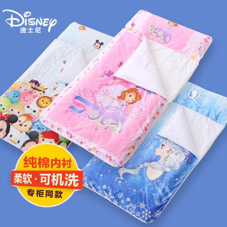 Disney/迪士尼兒童睡袋秋冬加厚款防踢被子 嬰兒防蹬被子寶寶護(hù)肚