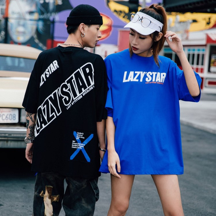 國潮嘻哈短袖男半袖新款2019潮T恤街舞衣服男韓版寬松ins情侶短袖