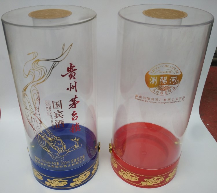 定做透明亞克力酒盒注塑各種酒具包裝白酒紅酒圓筒酒盒子