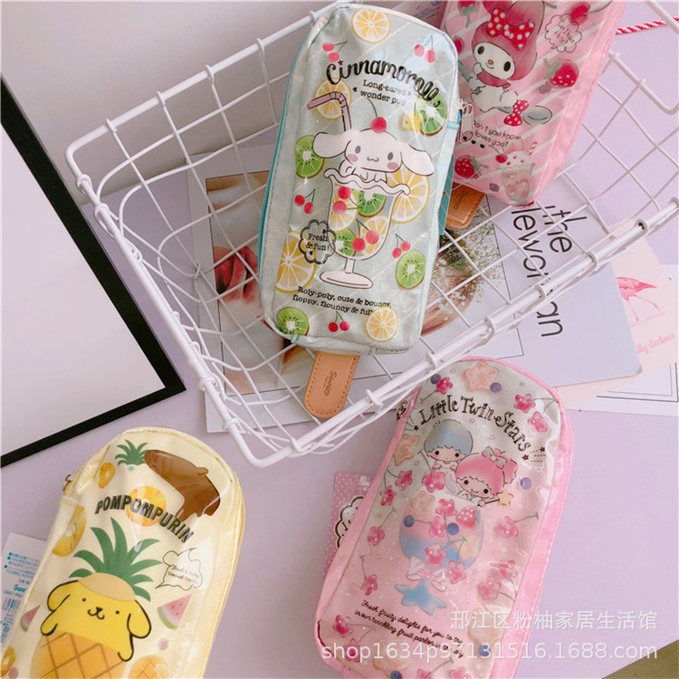 卡通美樂蒂雙子星大耳狗布丁狗雪糕冰棒可愛零錢收納包筆袋化妝包
