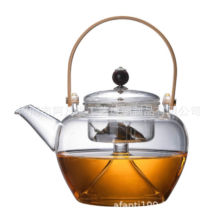 大容量全玻璃蒸茶壺 電陶爐煮茶器 加厚耐熱玻璃煮茶壺燒水壺茶具