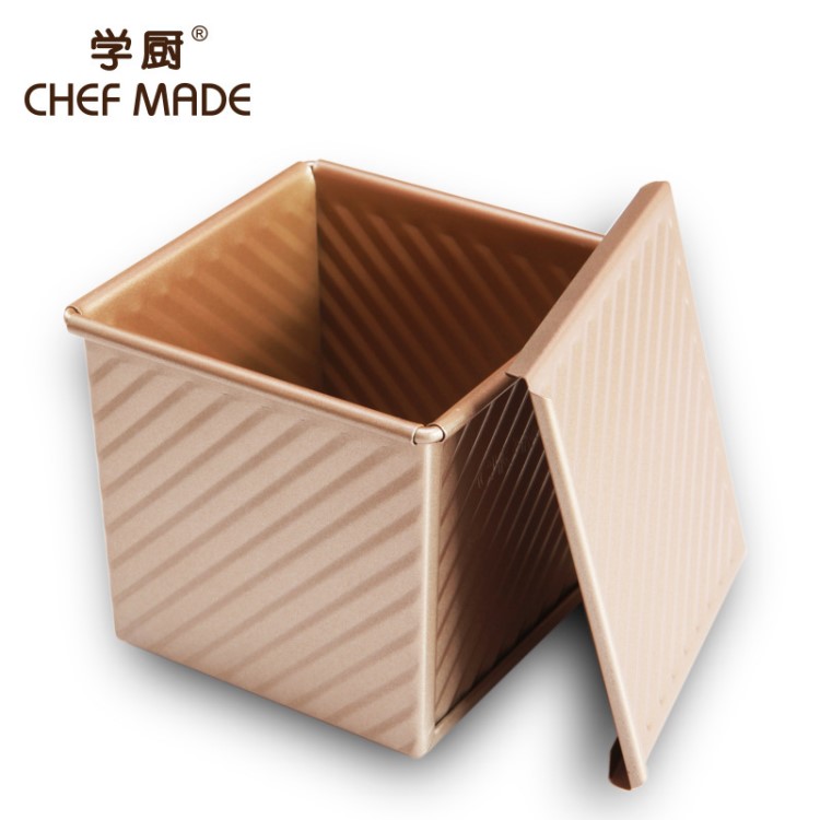 chefmade學(xué)廚 水立方不粘滑蓋波紋鋁合金吐司盒 面包烘焙模具