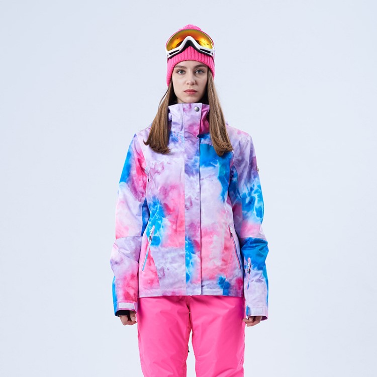 gsou snow秋冬新款滑雪服女防风保暖户外登山粉色滑雪衣