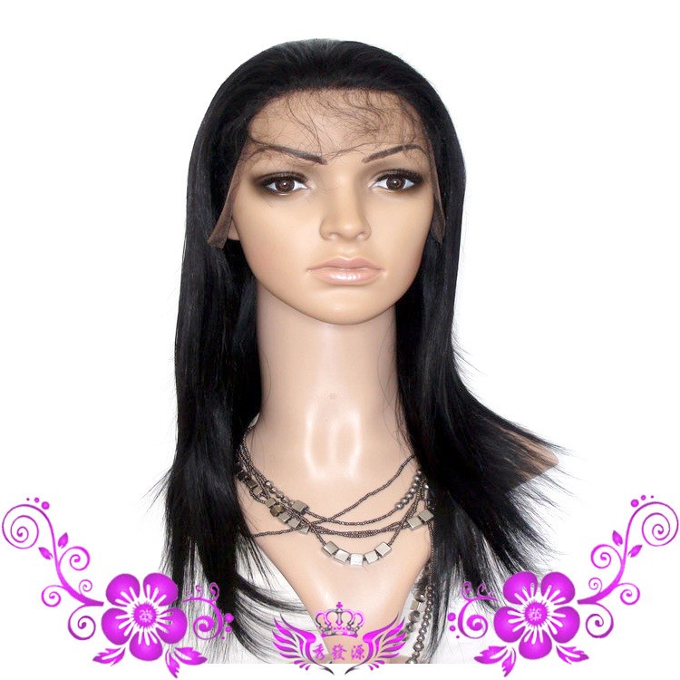 真頭發(fā)假發(fā)套sliky straight full lace wigs 全蕾絲真人假發(fā)頭套