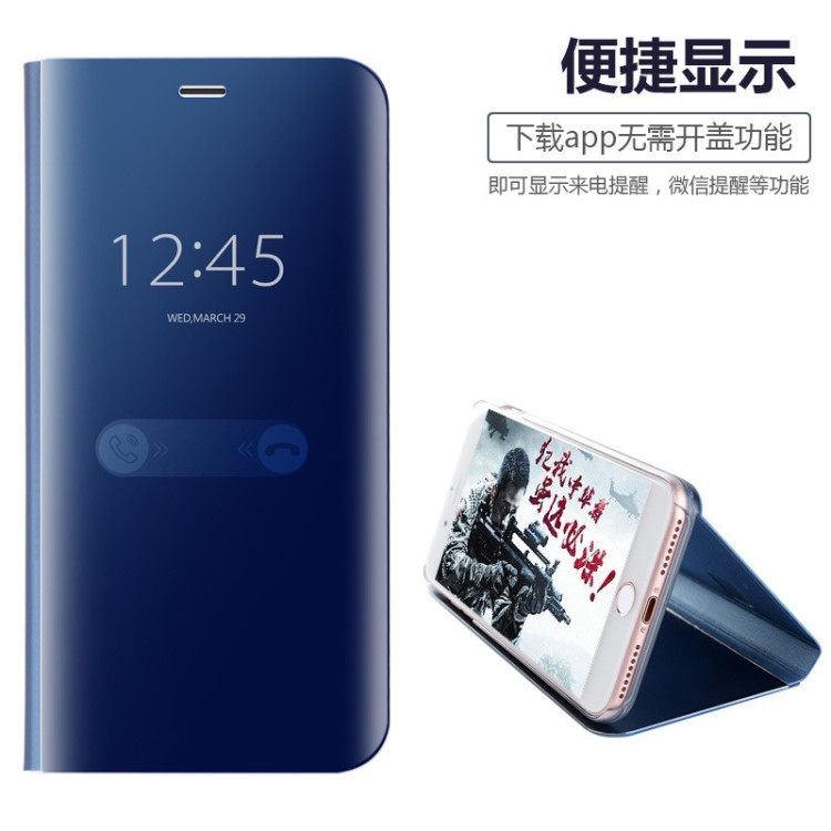 oppoR17手机壳Reno智能皮套f11pro保护套realme3立体镜面翻盖9A83