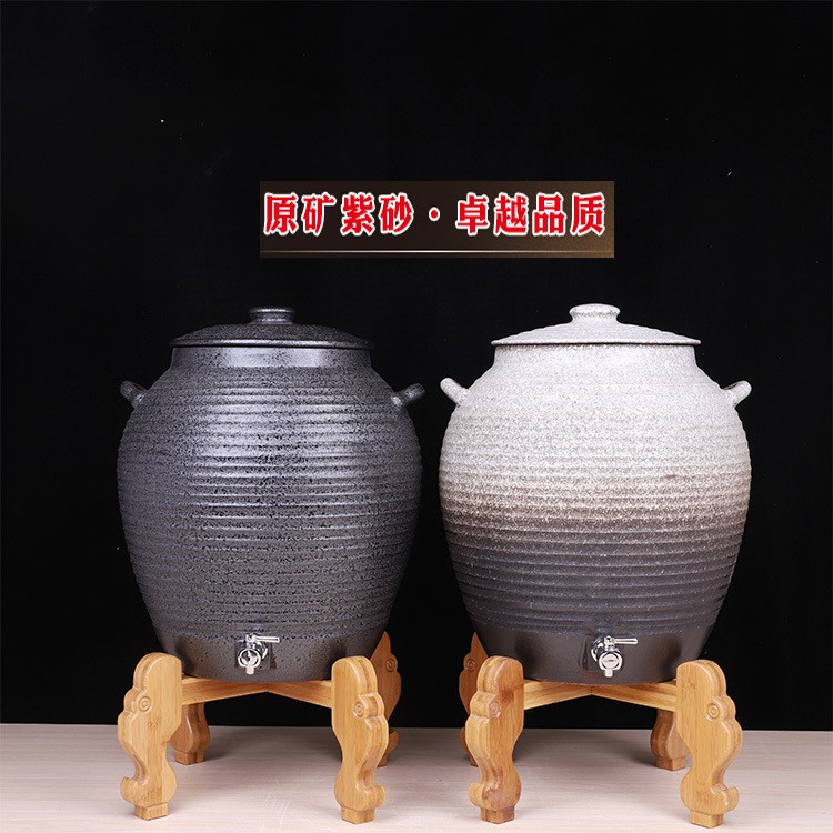 儲水罐紫砂水缸帶龍頭凈水器批發(fā)紫砂罐茶具醋酒壇陶瓷飲水機(jī)現(xiàn)貨