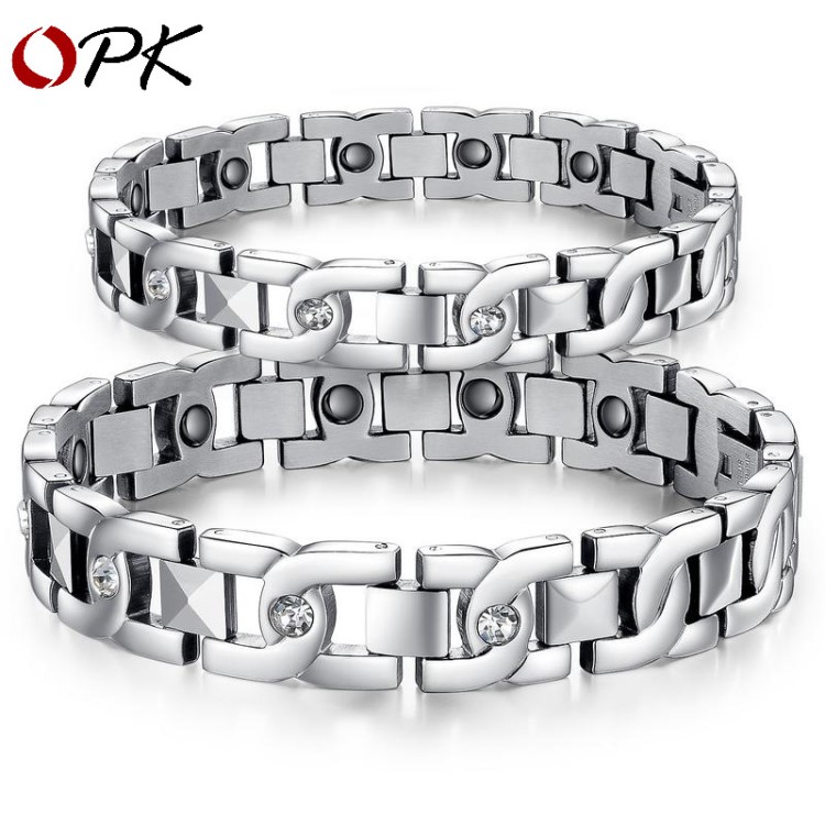 供應(yīng)批發(fā) 鈦鋼時(shí)尚首飾 帶磁健康飾品 鈦鋼間鎢鋼 情侶個(gè)性手鏈